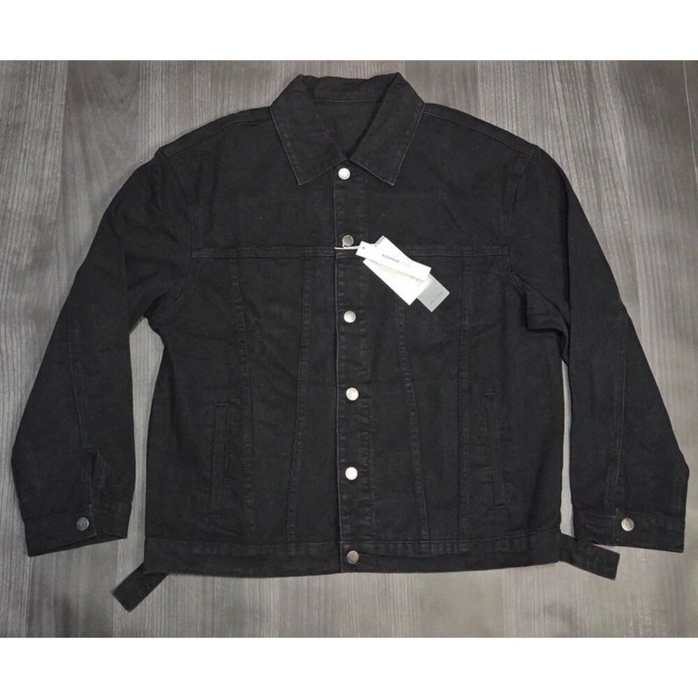 Roswear Women’s Black Denim Jacket with Pockets Size Large